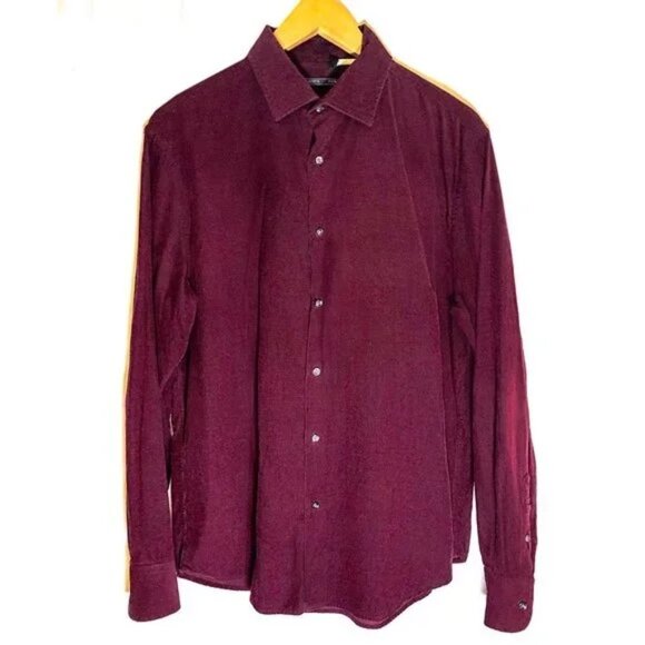 Mason's Maroon Corduroy Button Up Shirt Large - Picture 1 of 2
